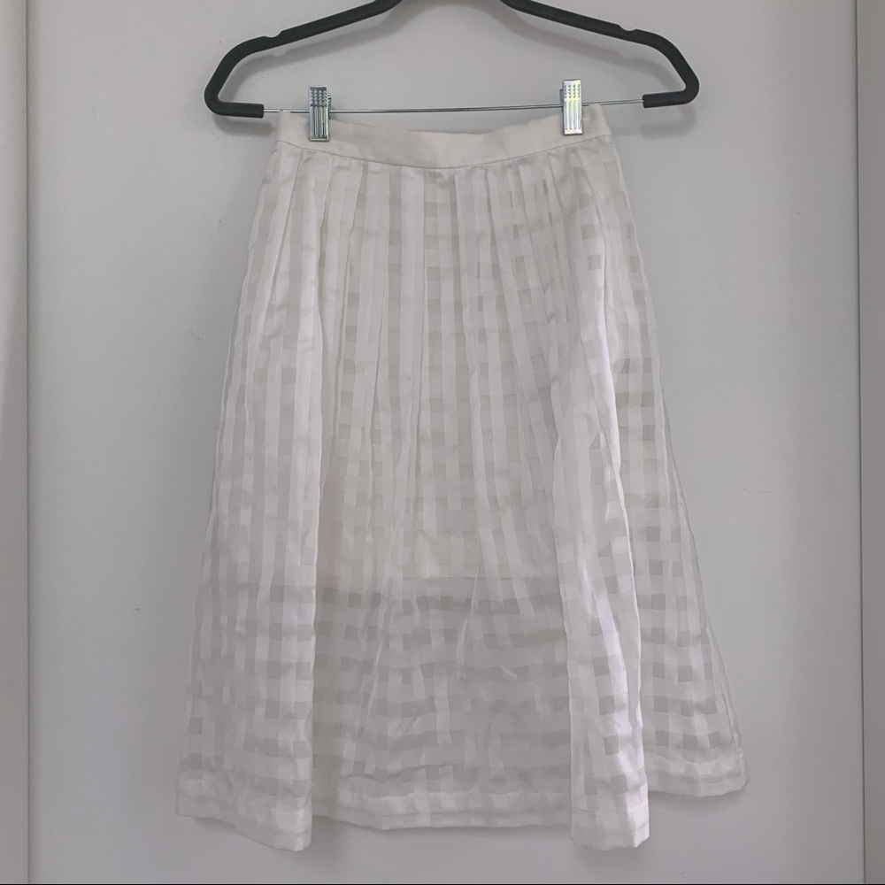 Evernew | White Gingham Skirt